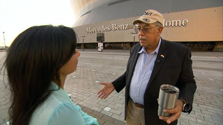 Retired Lt. Gen. Russel Honore, right, and Michelle Miller (CBS News)